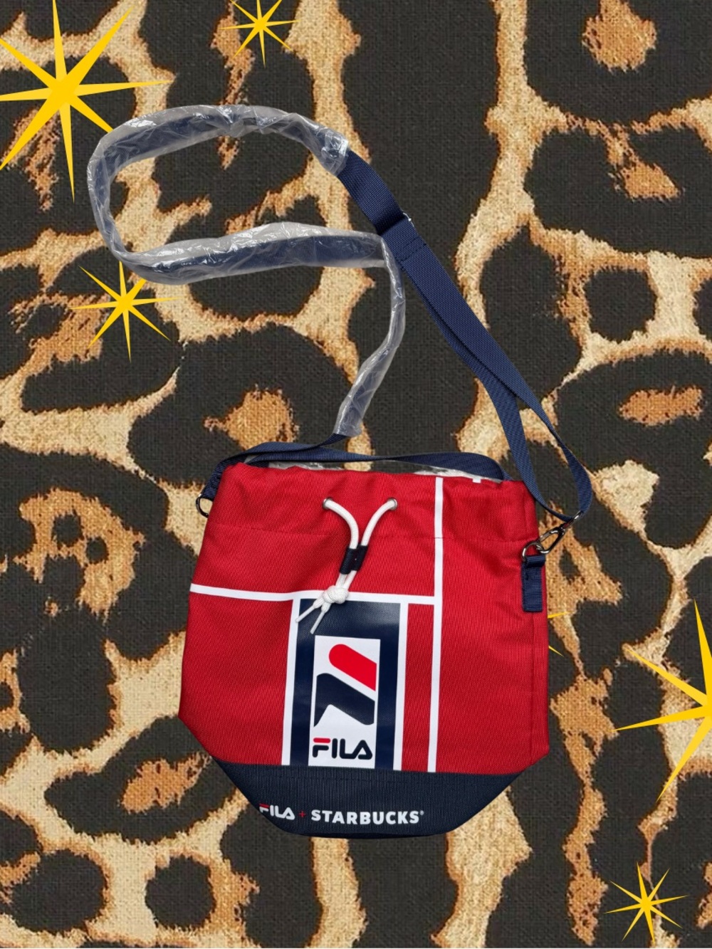 NWOT FILA X STARBUCKS | 2021 Bucket Drawstring Crossbody Bag Limited Edition